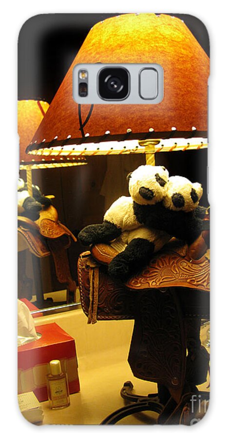 Baby Panda Galaxy Case featuring the photograph Baby Pandas in a Saddle by Ausra Huntington nee Paulauskaite