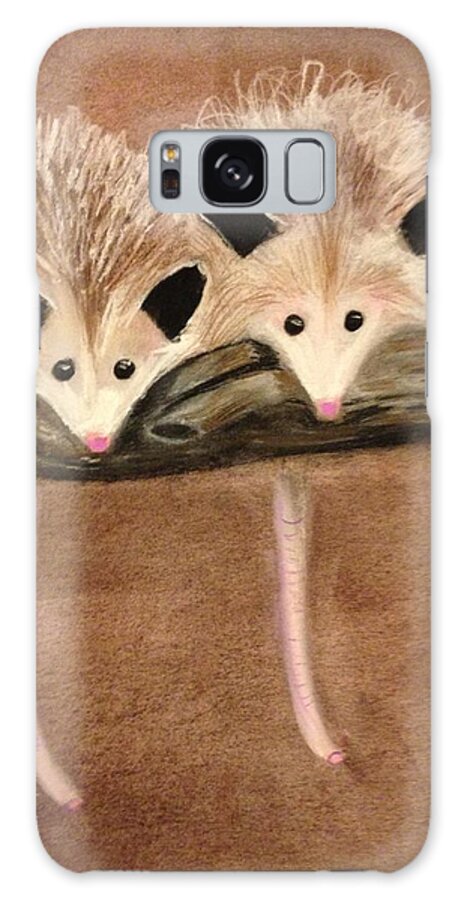 Possum Galaxy S8 Case featuring the painting Baby Possums by Renee Michelle Wenker