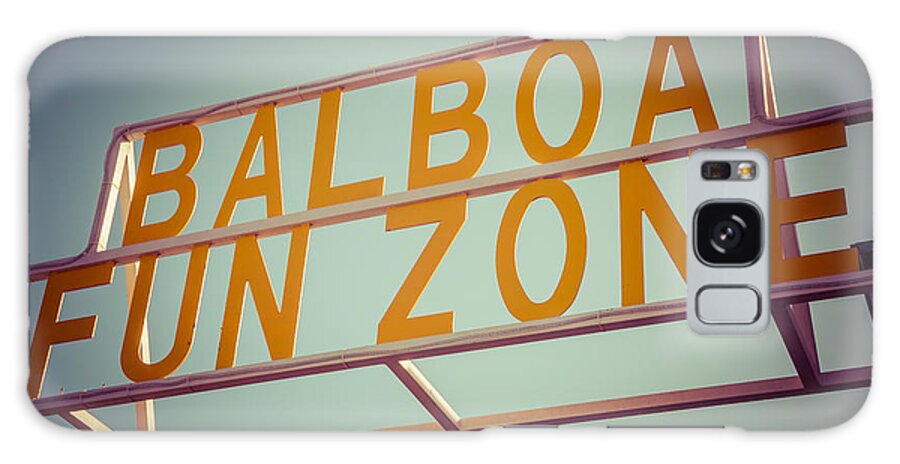 1950s Galaxy Case featuring the photograph Balboa Fun Zone Sign Newport Beach Vintage Photo by Paul Velgos