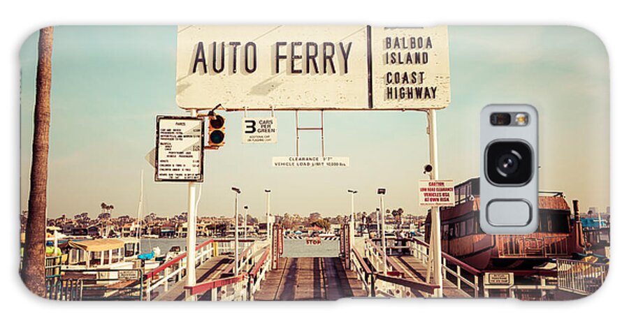 1950s Galaxy Case featuring the photograph Balboa Island Ferry Newport Beach Vintage Picture by Paul Velgos