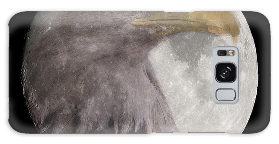 Moon Galaxy Case featuring the photograph Bald Eagle in the Full Moon by Chris Smith