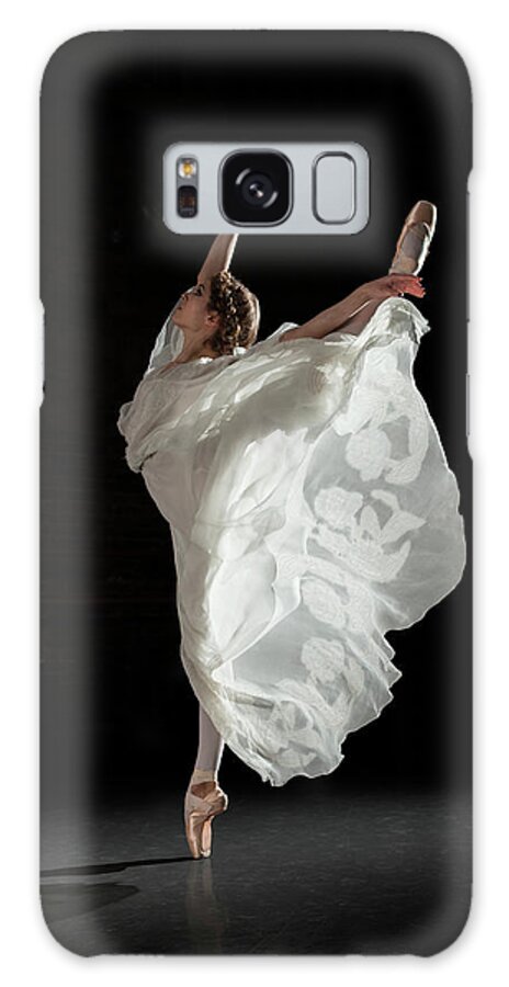 Ballet Dancer Galaxy Case featuring the photograph Ballerina Performing Attitude In by Nisian Hughes