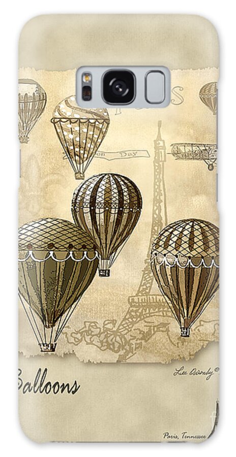 Hot Air Balloons Galaxy S8 Case featuring the mixed media Balloons With Sepia by Lee Owenby