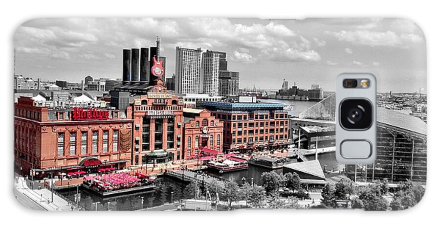 Power Plant Galaxy Case featuring the photograph Baltimore Power Plant Color Black White by Chris Montcalmo