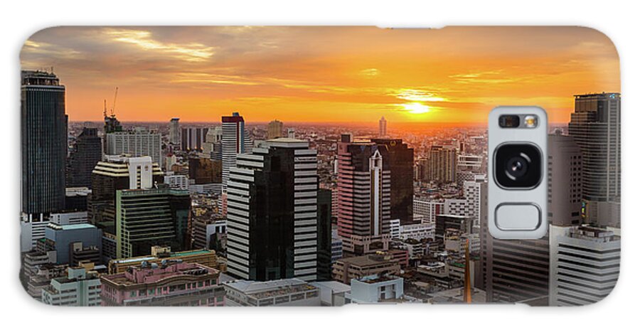 Tranquility Galaxy Case featuring the photograph Bangkok City Sunset by Natapong Supalertsophon