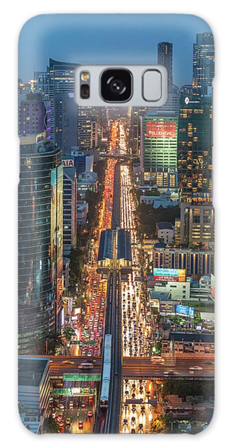 Outdoors Galaxy Case featuring the photograph Bangkok Skyscraper & Transporation by Thanapol Marattana
