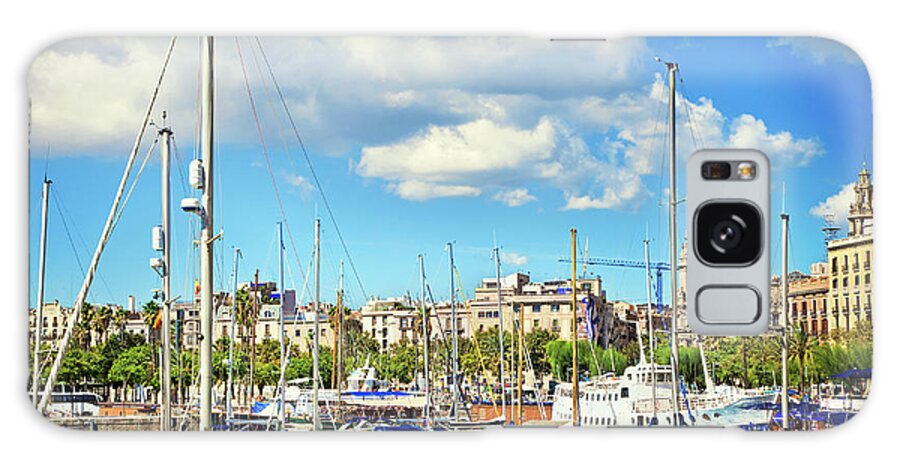 Catalonia Galaxy Case featuring the photograph Barcelona Harbor by Nikada