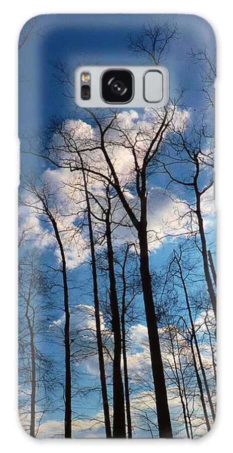 Sky Galaxy S8 Case featuring the photograph Bare Trees Fluffy Clouds by Jeanette Oberholtzer