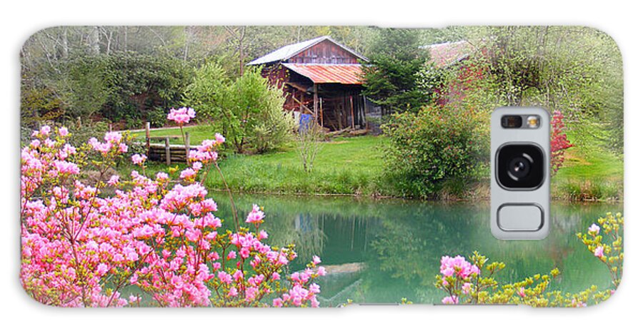 Plants Galaxy Case featuring the photograph Barn and Flowers near Pond by Duane McCullough