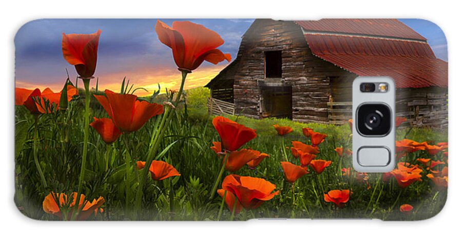 American Galaxy Case featuring the photograph Barn in Poppies by Debra and Dave Vanderlaan