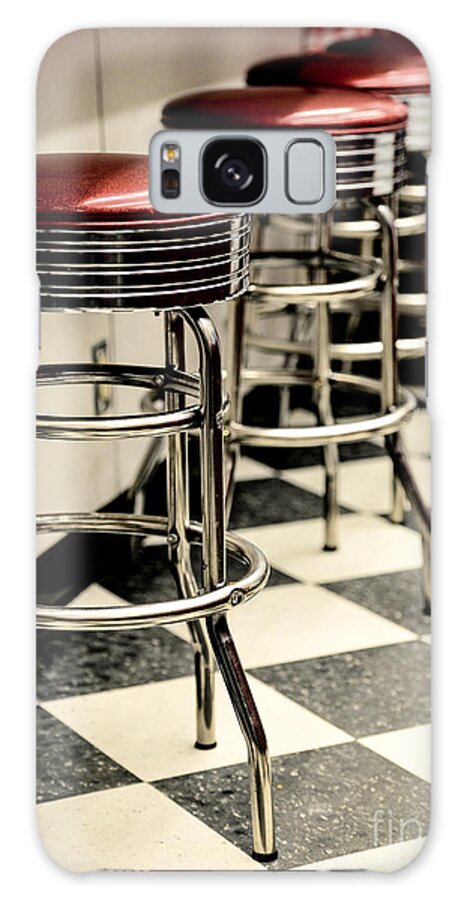 Phillip Rubino Galaxy Case featuring the photograph Barstools of vintage roadside diner by Phillip Rubino