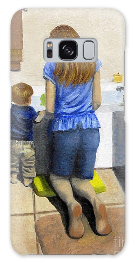 Child Galaxy Case featuring the painting Bath Time by Barbara J Blaisdell