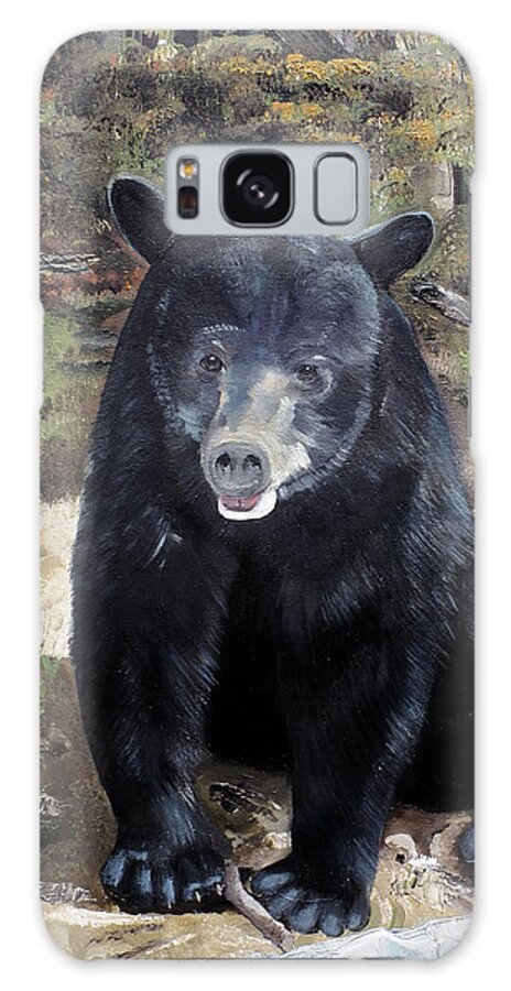 Black Bear Galaxy Case featuring the painting Bear - Wildlife Art - Ursus americanus by Jan Dappen