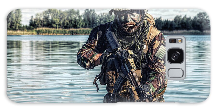 Military Galaxy Case featuring the photograph Bearded Soldier Of Special Forces by Oleg Zabielin