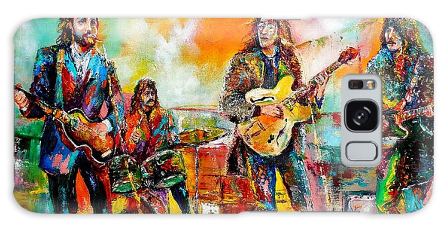 John Lennon Galaxy Case featuring the painting Beatles Rooftop Concert 2 by Leland Castro