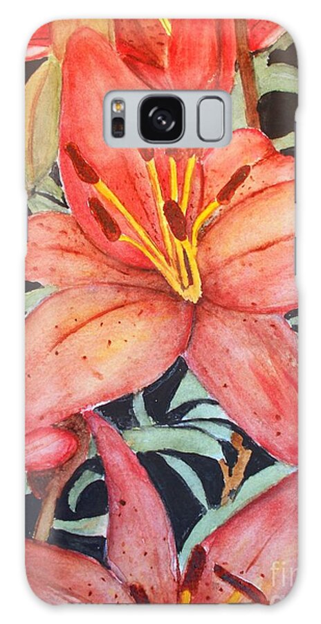 Lily Galaxy Case featuring the painting Beautiful Lilies by Carol Grimes