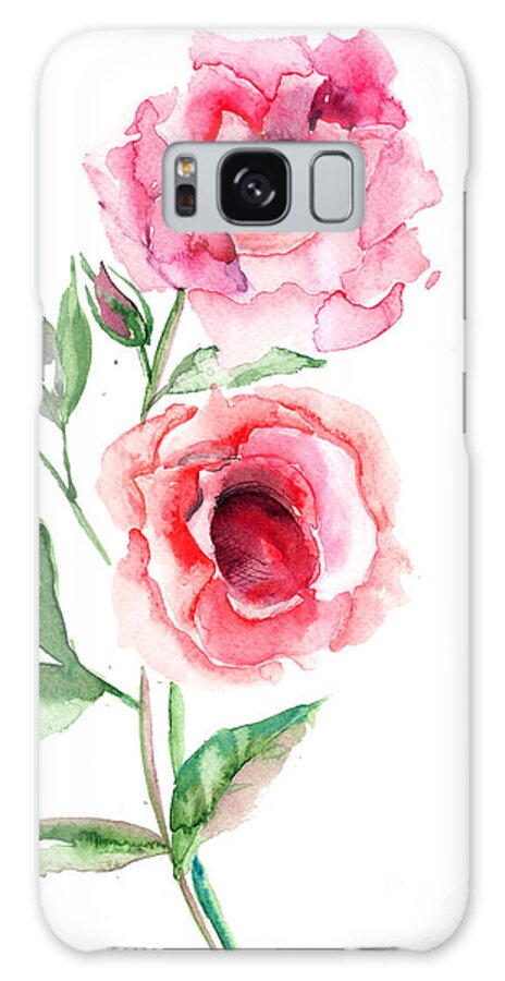 Abstract Galaxy S8 Case featuring the painting Beautiful Roses flowers by Regina Jershova