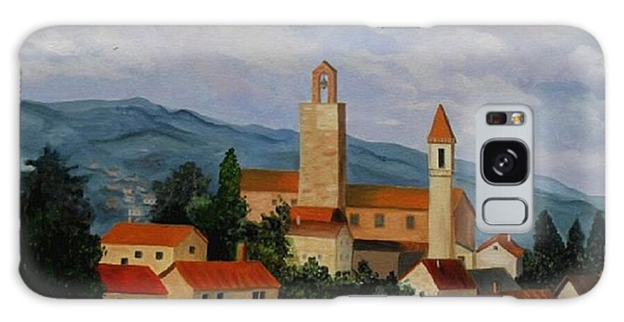 Italy Galaxy S8 Case featuring the painting Bell Tower of Vinci by Julie Brugh Riffey