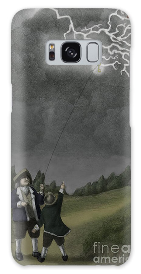History Galaxy Case featuring the photograph Ben Franklin Kite And Key Experiment by Spencer Sutton