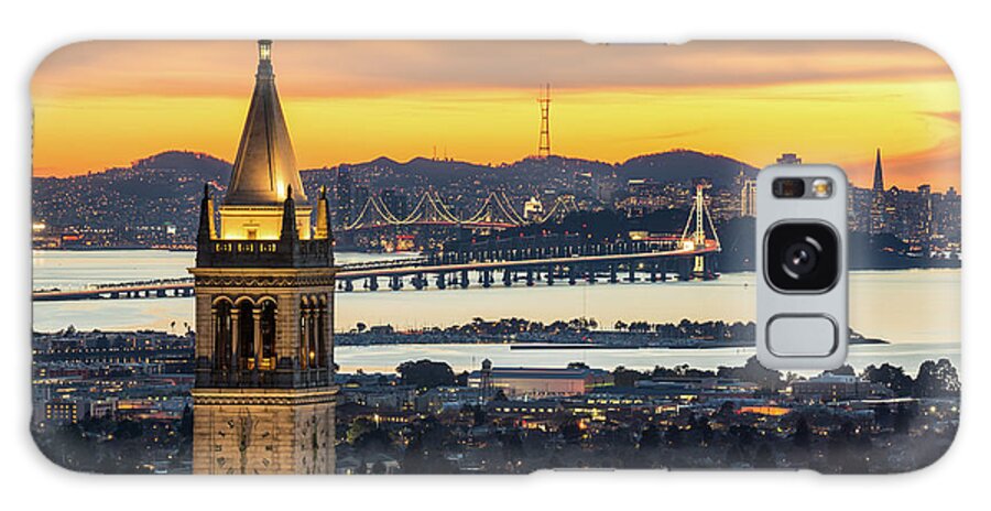 San Francisco Galaxy Case featuring the photograph Berkeley Campanile With Bay Bridge And by Chao Photography