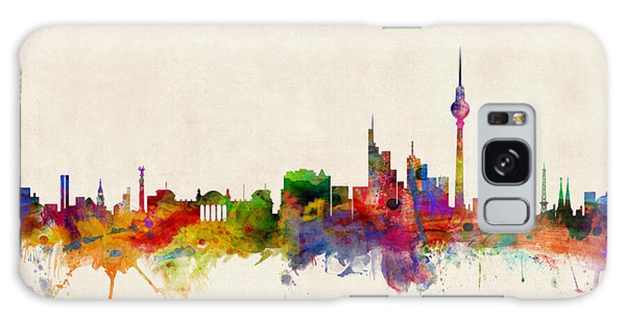 City Skyline Galaxy Case featuring the digital art Berlin City Skyline by Michael Tompsett
