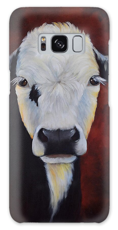 Cow Painting Galaxy Case featuring the painting Bernice by Cheri Wollenberg