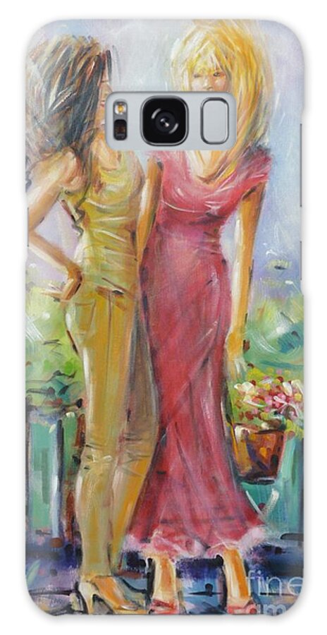 Women Galaxy Case featuring the painting Best Friends 171008 by Selena Boron