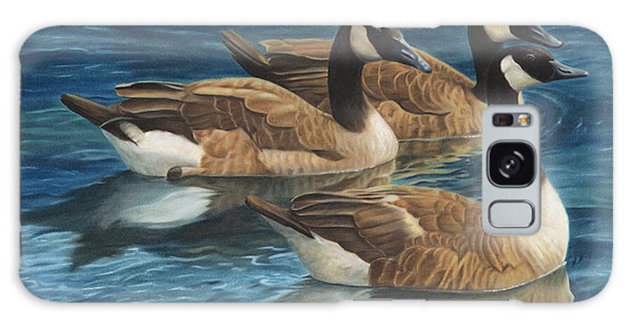 Canadian Geese Galaxy Case featuring the painting Biding Time by Tammy Taylor