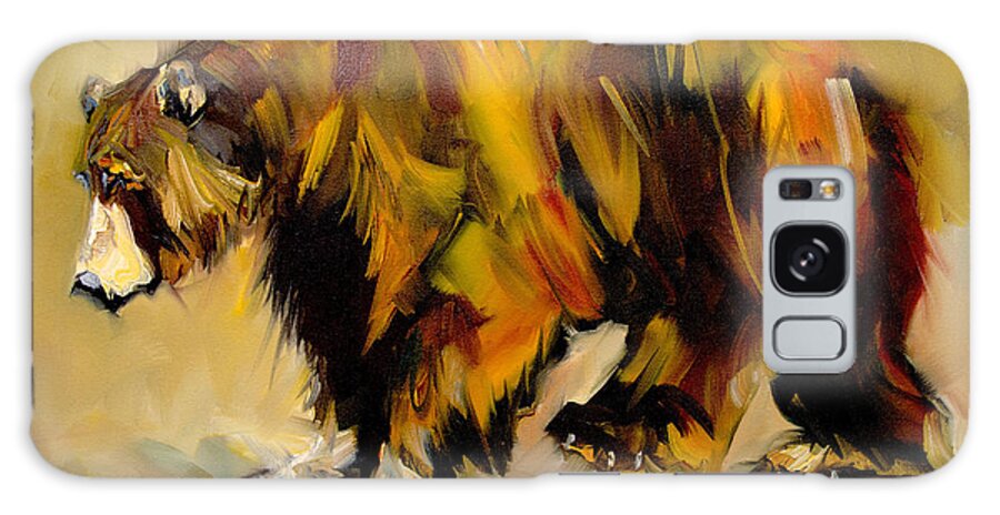 Bear Art Galaxy Case featuring the painting Big Bear Walking by Diane Whitehead