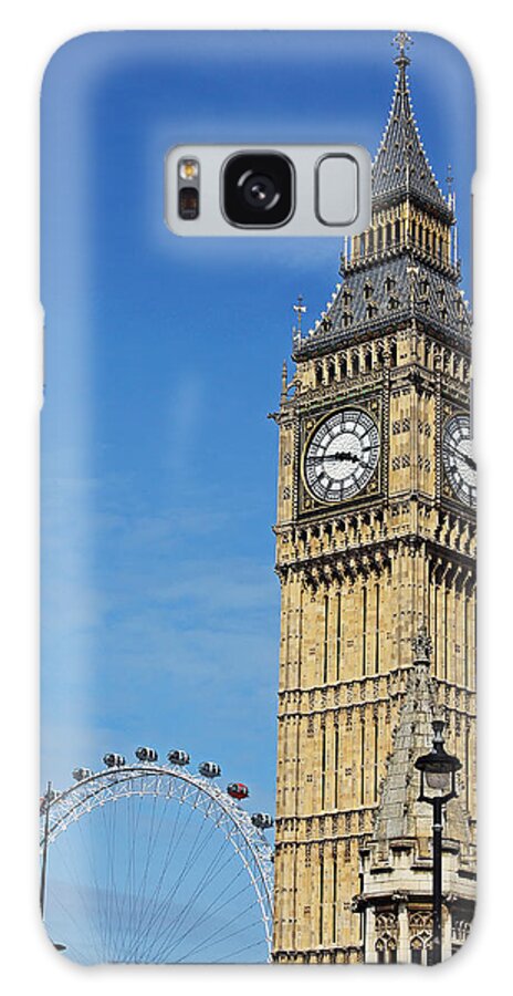 Big Ben London Galaxy Case featuring the photograph Big Ben and London Eye by Tony Murtagh