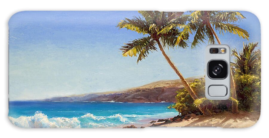 Hawaii Galaxy S8 Case featuring the painting Hawaiian Beach Seascape - Big Island Getaway by K Whitworth