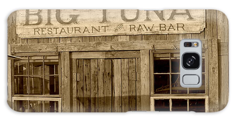 Sepia Galaxy Case featuring the photograph Big Tuna Restaurant and Raw Bar in sepia by Suzanne Gaff