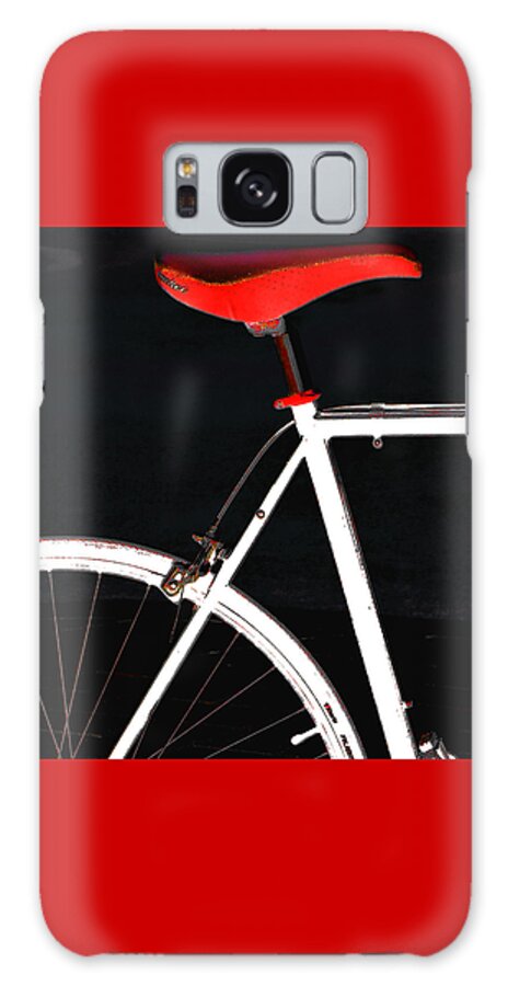 Bicycle Galaxy Case featuring the photograph Bike In Black White And Red No 1 by Ben and Raisa Gertsberg