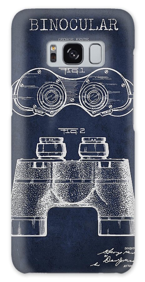 Binocular Galaxy Case featuring the digital art Binocular Patent Drawing from 1945 by Aged Pixel