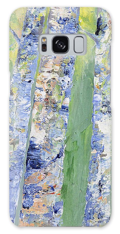 Birch Galaxy Case featuring the painting Birches by Claire Bull