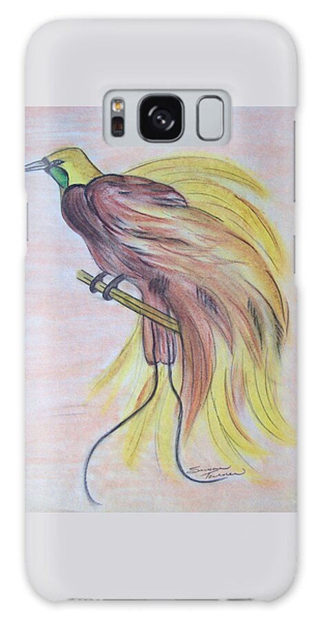Bird Galaxy Case featuring the drawing Bird of Paradise by Susan Turner Soulis