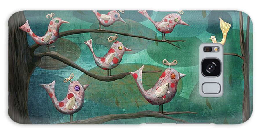 Birds Galaxy Case featuring the digital art Birds of a Feather by Catherine Swenson