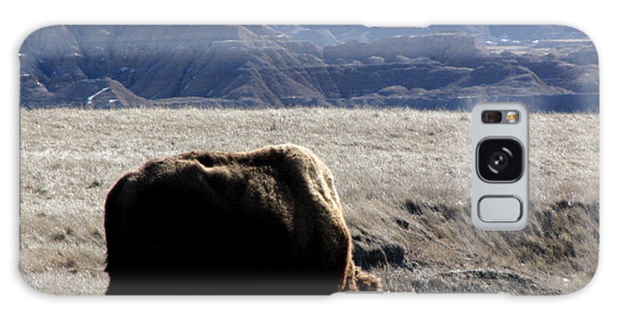 Bison Galaxy Case featuring the photograph Bison in the Badlands by Marion Muhm