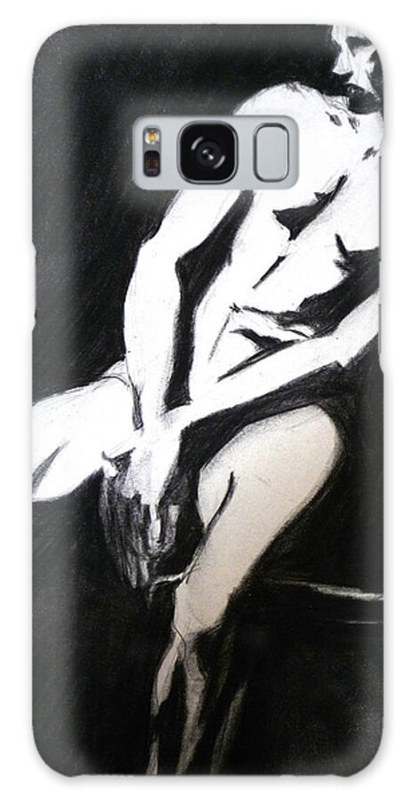 High Contrast Galaxy Case featuring the drawing Black and White by Joan Jones