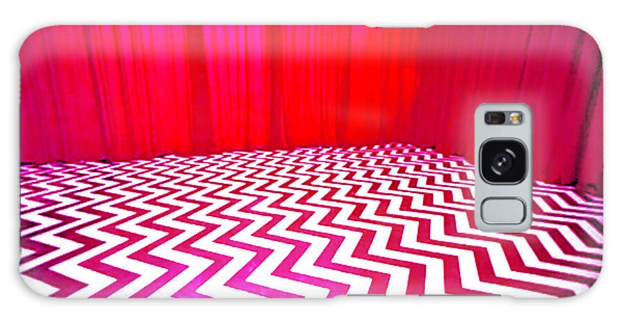Laura Palmer Galaxy Case featuring the painting Black Lodge Magenta by Luis Ludzska