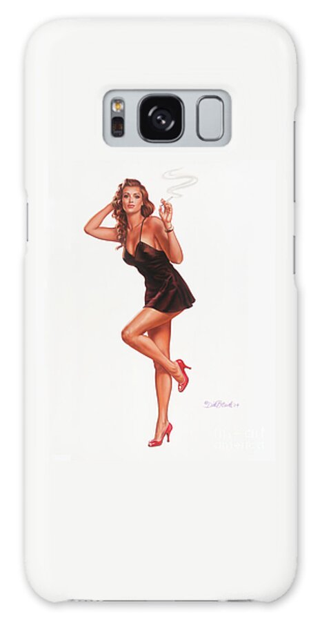 Portrait Galaxy Case featuring the painting Black Negligee Girl by Dick Bobnick
