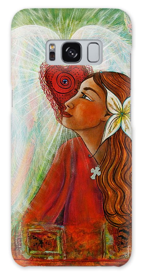 Madonna Painting Galaxy Case featuring the painting Blessed Visit by Deborha Kerr