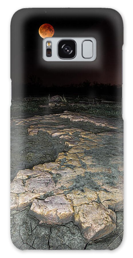 Rock Galaxy Case featuring the photograph Blood Moon on the Rock by Aaron J Groen