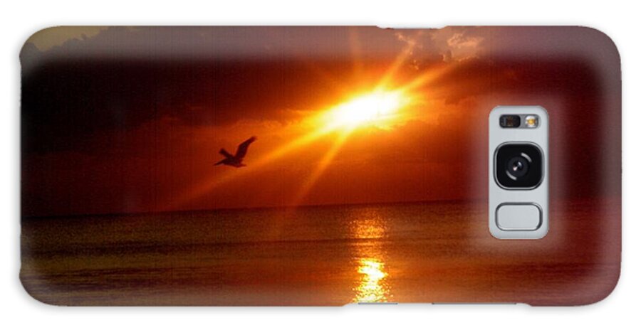 Seagull Galaxy Case featuring the photograph Blood Red Sunset by Carla Carson