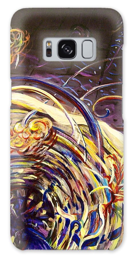 Outer Space Galaxy Case featuring the painting BLOOM Supernova with Shock Wave Expansion by Catherine Gruetzke-Blais
