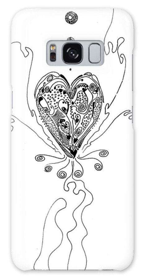 Valentine Galaxy Case featuring the drawing Blossoming Love by Regina Valluzzi