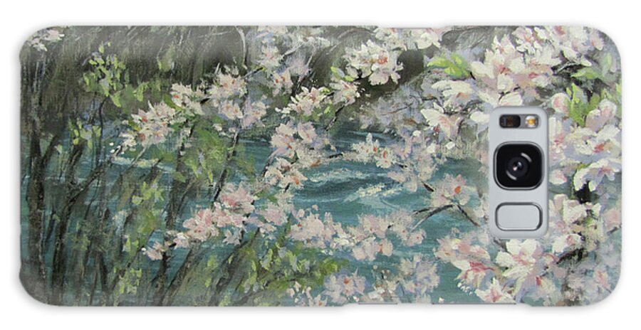 Spring Galaxy Case featuring the painting Blossoming River by Karen Ilari