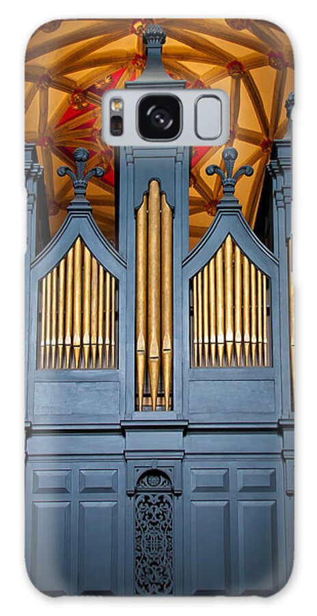 Pipe Organ Galaxy Case featuring the photograph Blue and gold music by Jenny Setchell