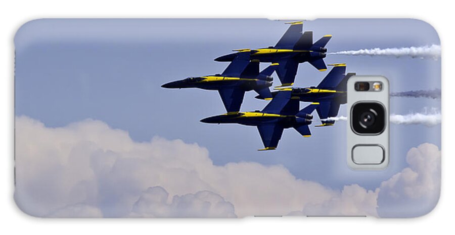 Fa-18 Galaxy Case featuring the photograph Blue Angel Fly By by Paul Riedinger