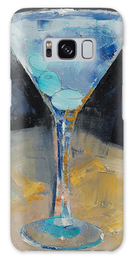Cocktail Galaxy Case featuring the painting Blue Art Martini by Michael Creese